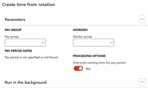 Create time from rotation